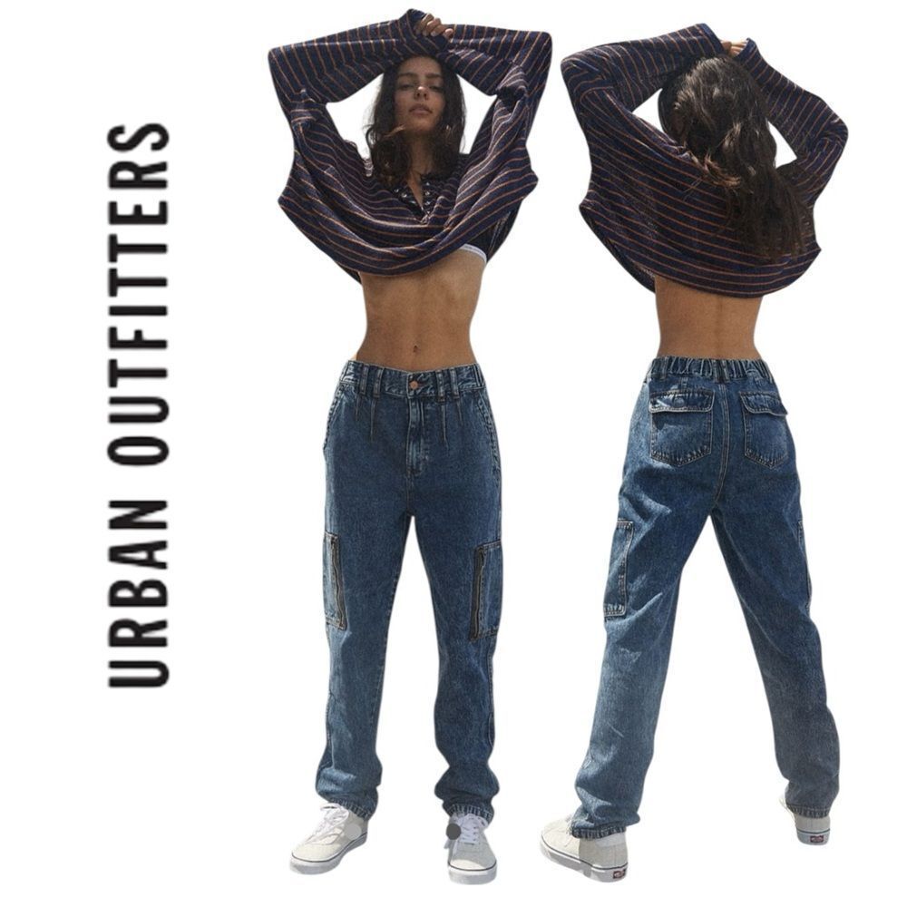 Urban Outfitters BDG Carrie Pull-On Cargo Denim Medi Jeans S